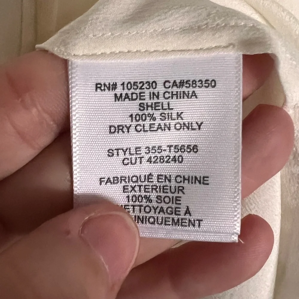 Joie Ivory 100% Silk Lace Up Blouse Sz S - Picture 6 of 7